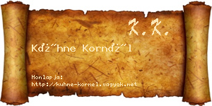 Kühne Kornél névjegykártya